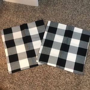 19” Black Buffalo Check pillow covers
